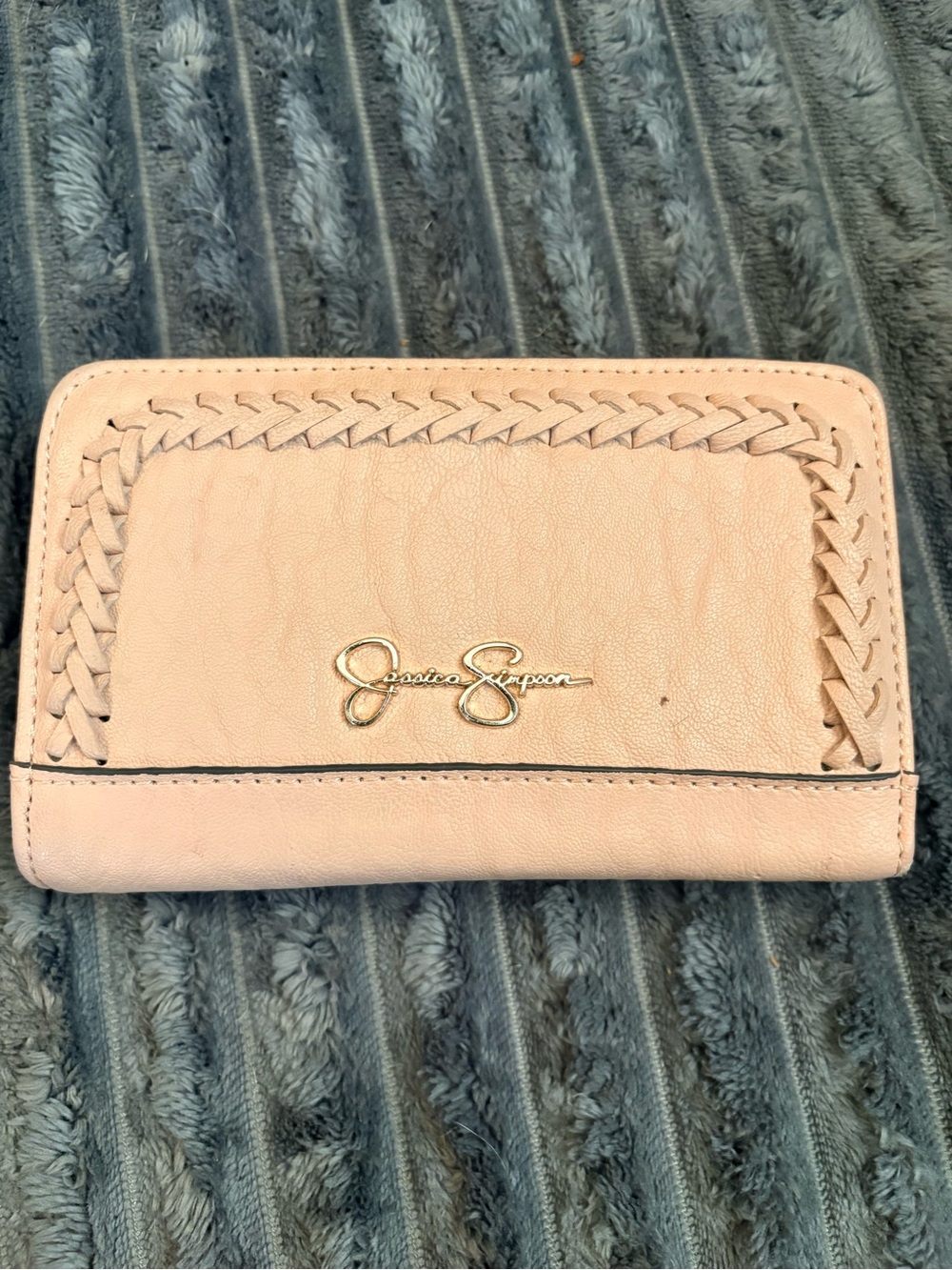 Jessica Simpson Light Blush Braided Trim Wallet